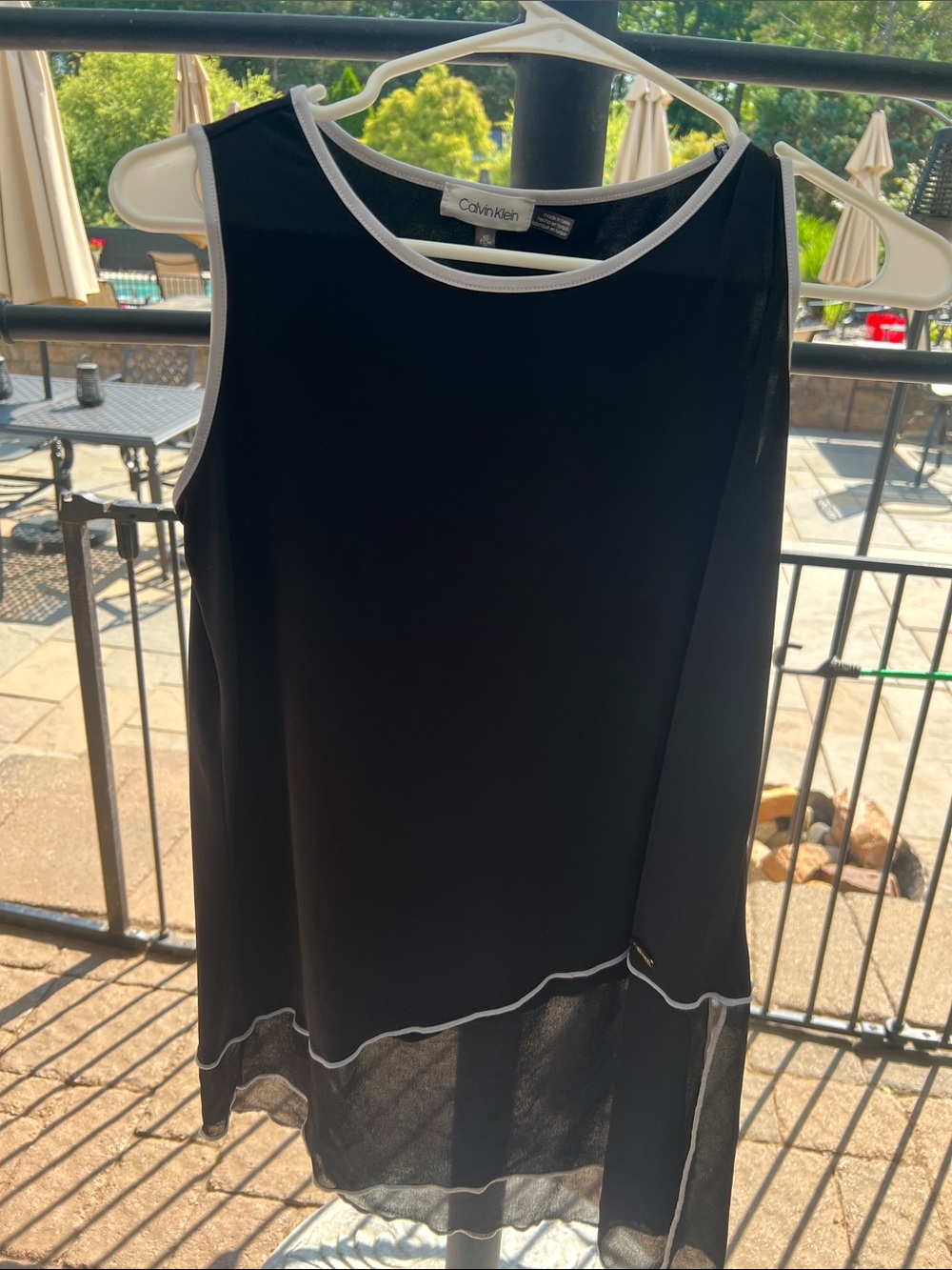 Calvin Klein Black Tank Top with White Trim